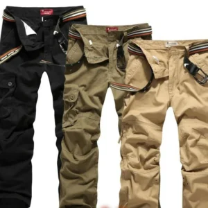Calça Cargo Masculina Sarja Jogger Slim